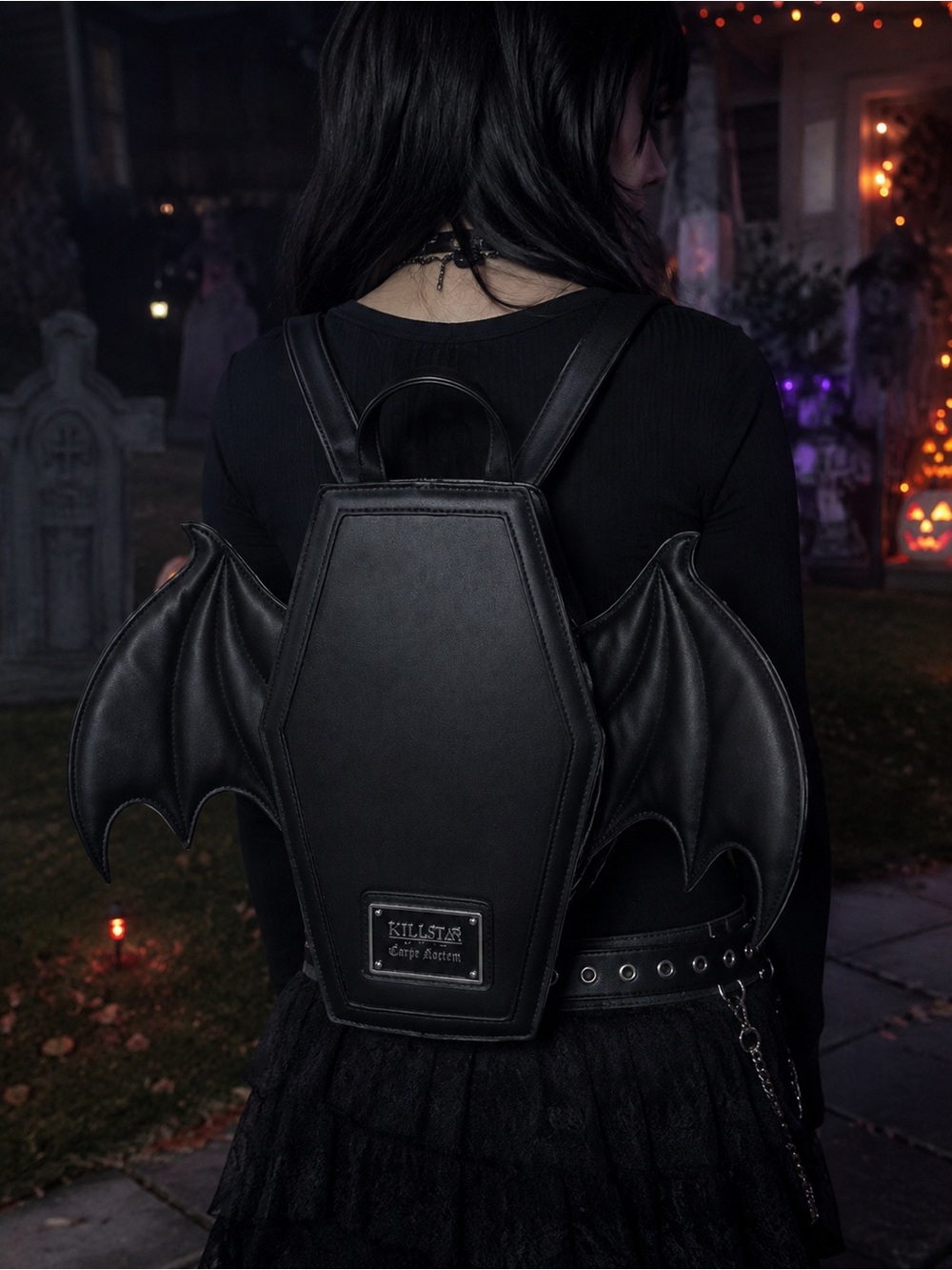 Killstar coffin backpack bat vampire Halloween goth emo zip purse